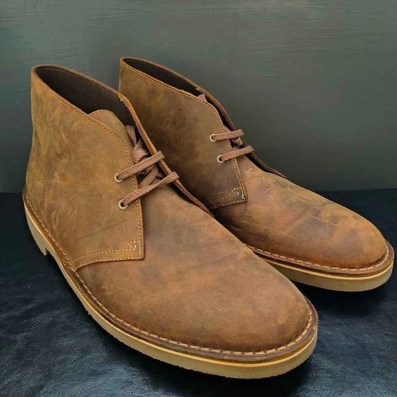 Clarks Tan Leather Chukka Boots - Picture 3 of 8